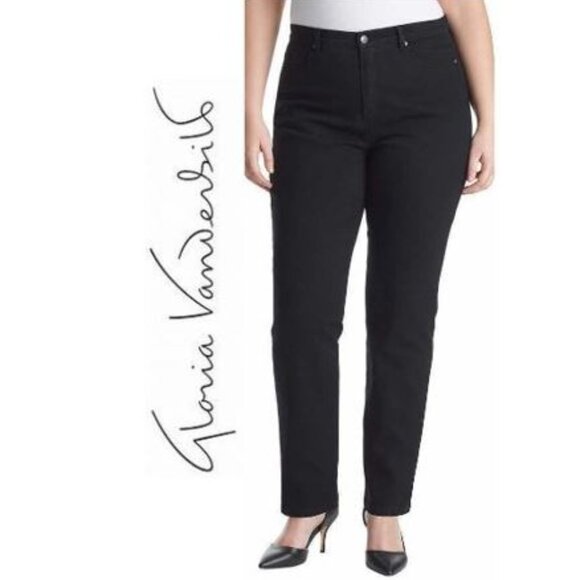GLORIA VANDERBILT, black cropped jeans - Picture 1 of 12